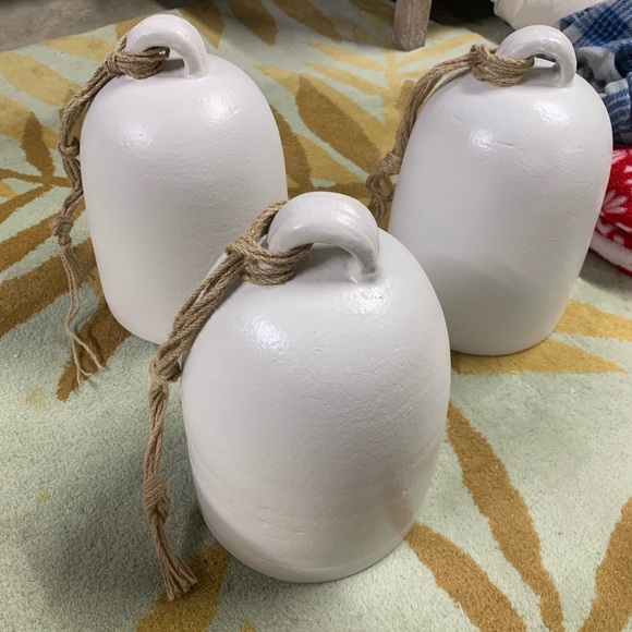 NEW IN BOXES Pottery Barn White Ceramic Bells (total of 3, priced per bell) - Picture 1 of 9
